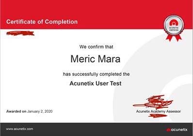 We are Acunetix Certified